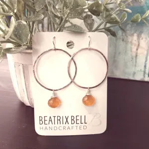 Luna Earrings, Honey Chalcedony