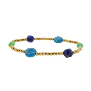 Madagascar Apatite, Lapis Lazuli, and Burma Jade