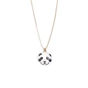 Maki-e Urushi Lacquer Pendant Necklace - White South Sea Pearl Shell / Panda -, Traditional Japanese Urushi Lacquer Jewelry