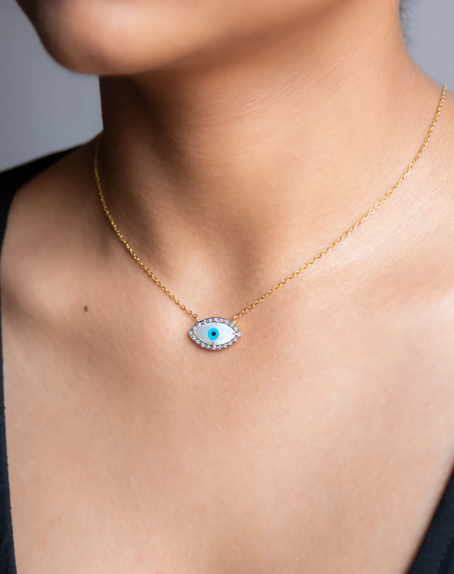 Marquise Evil Eye Diamond Necklace