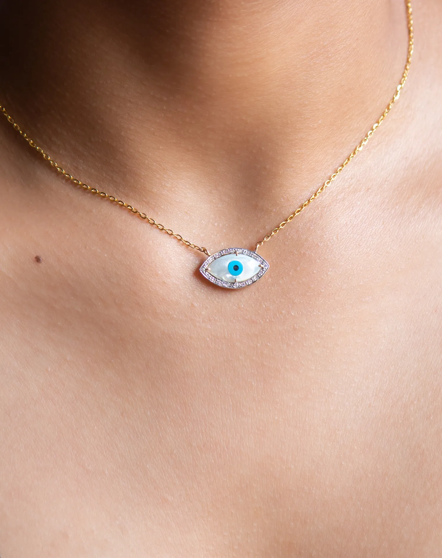 Marquise Evil Eye Diamond Necklace
