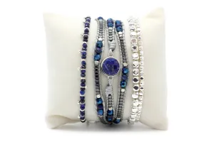 Melina Lapis and sodalite Bracelet Stack