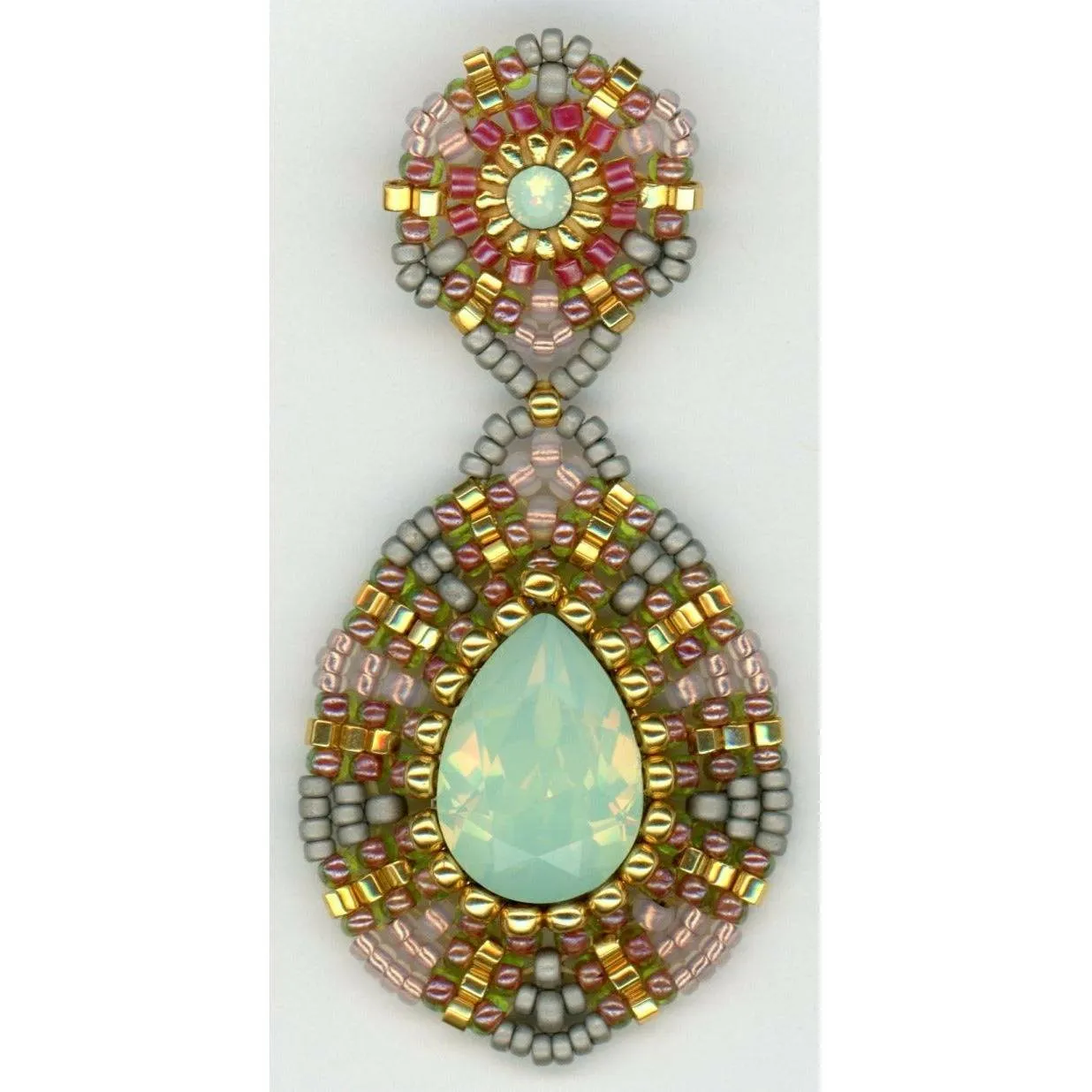 MIGUEL ASES OPAL PASTEL TEARDROP EARRING-2"