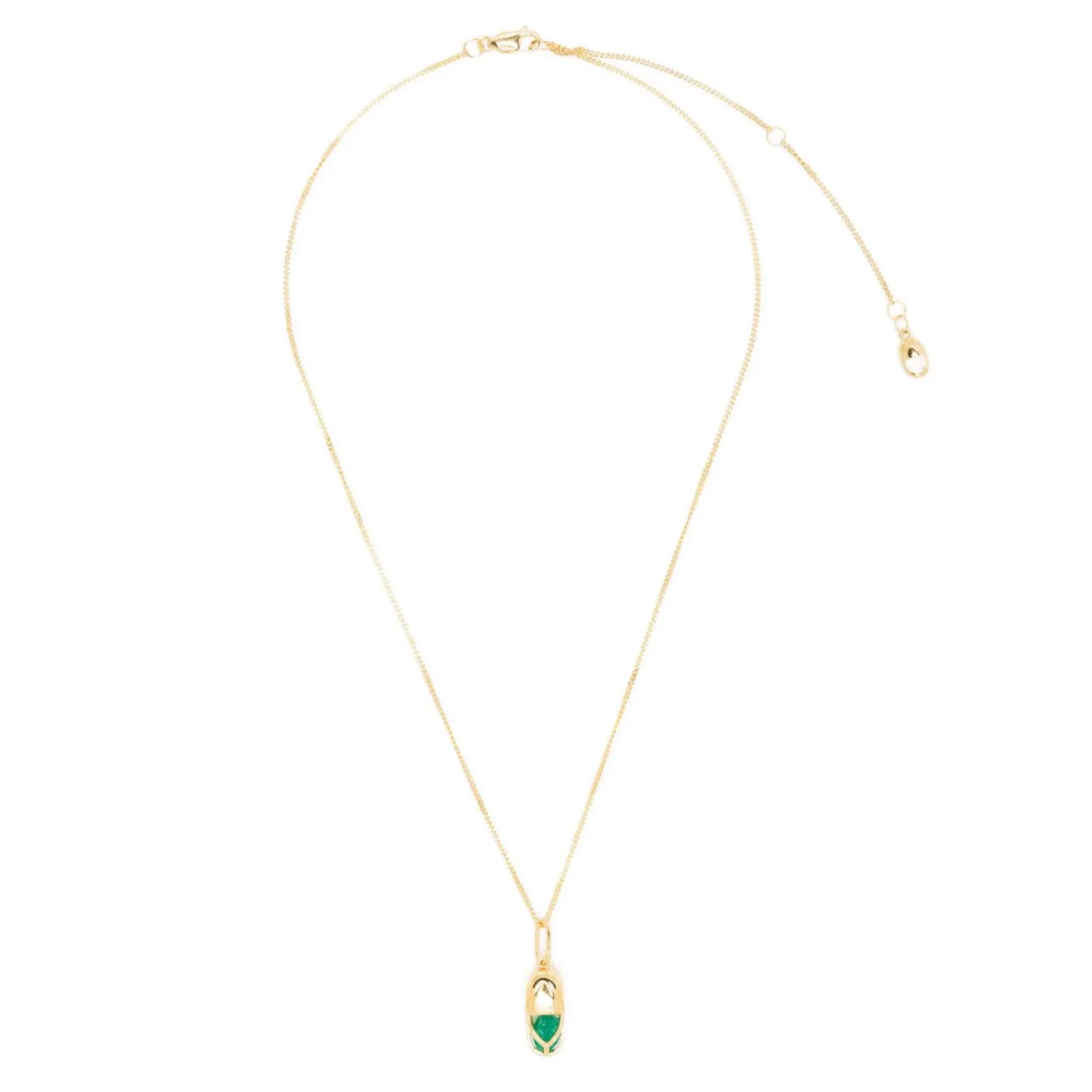 Mini Capsule Crystal Necklace - Green Onyx, 24kt Gold Vermeil