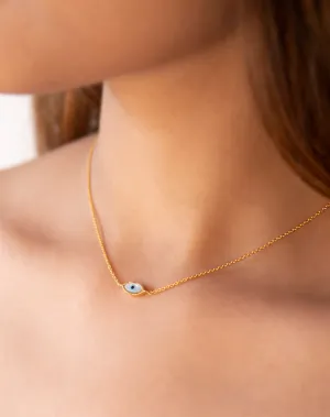 Mini Evil Eye Marquise Necklace
