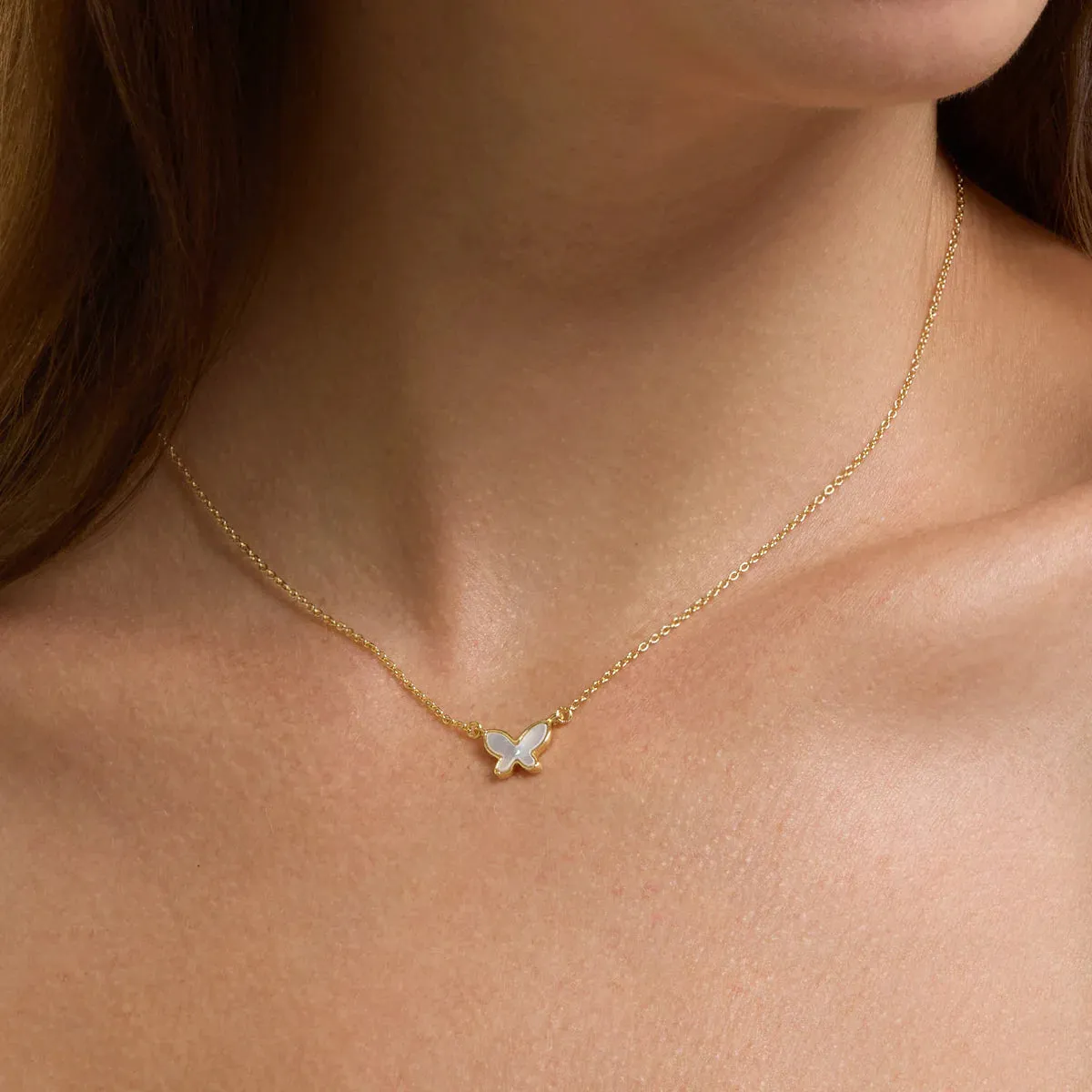 Mini Pearl Butterfly Necklace