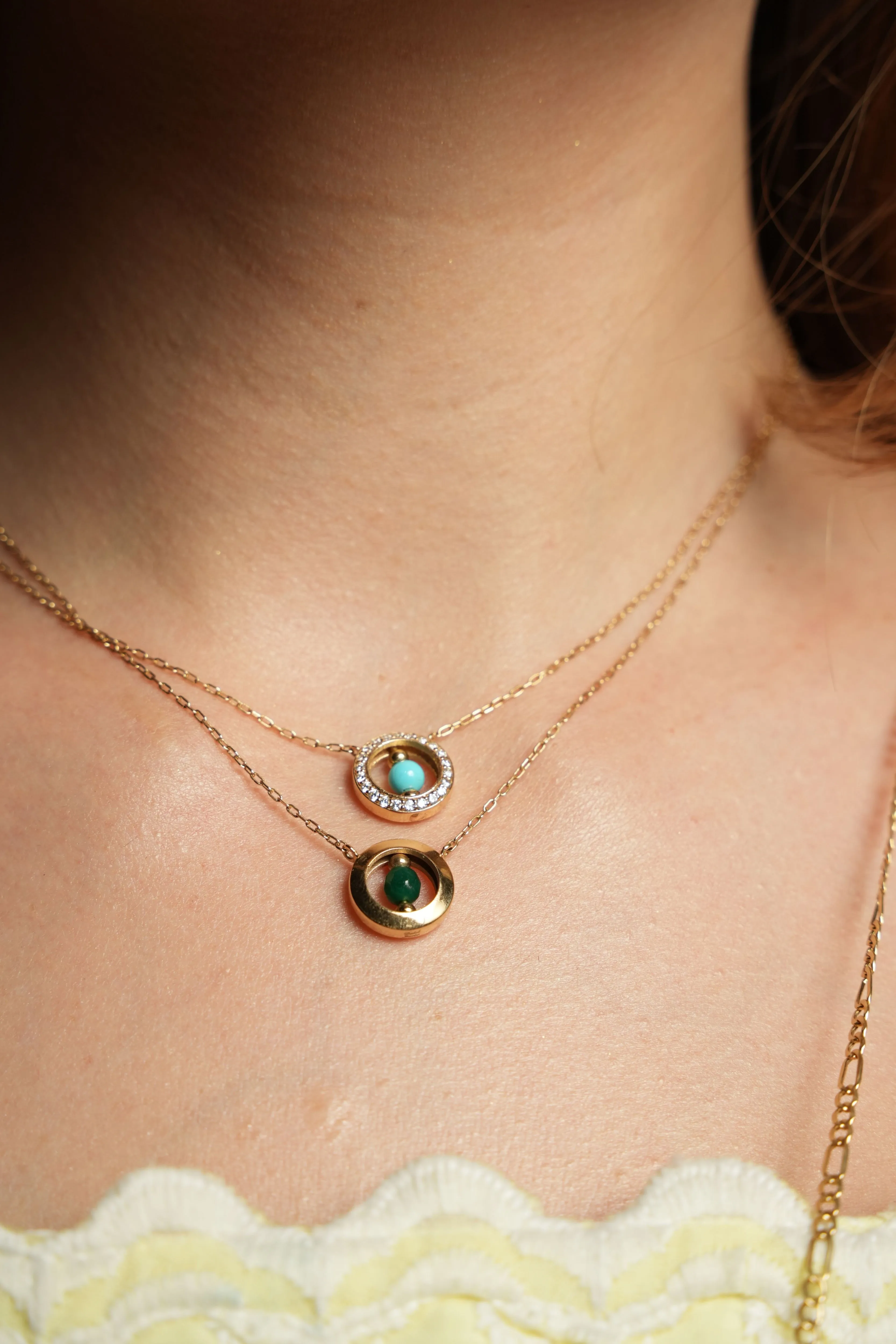 Mother's love with diamond -Turquoise