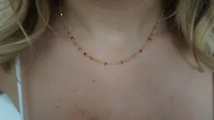 Multi-Colored Quartz & Gold Vermeil Chain