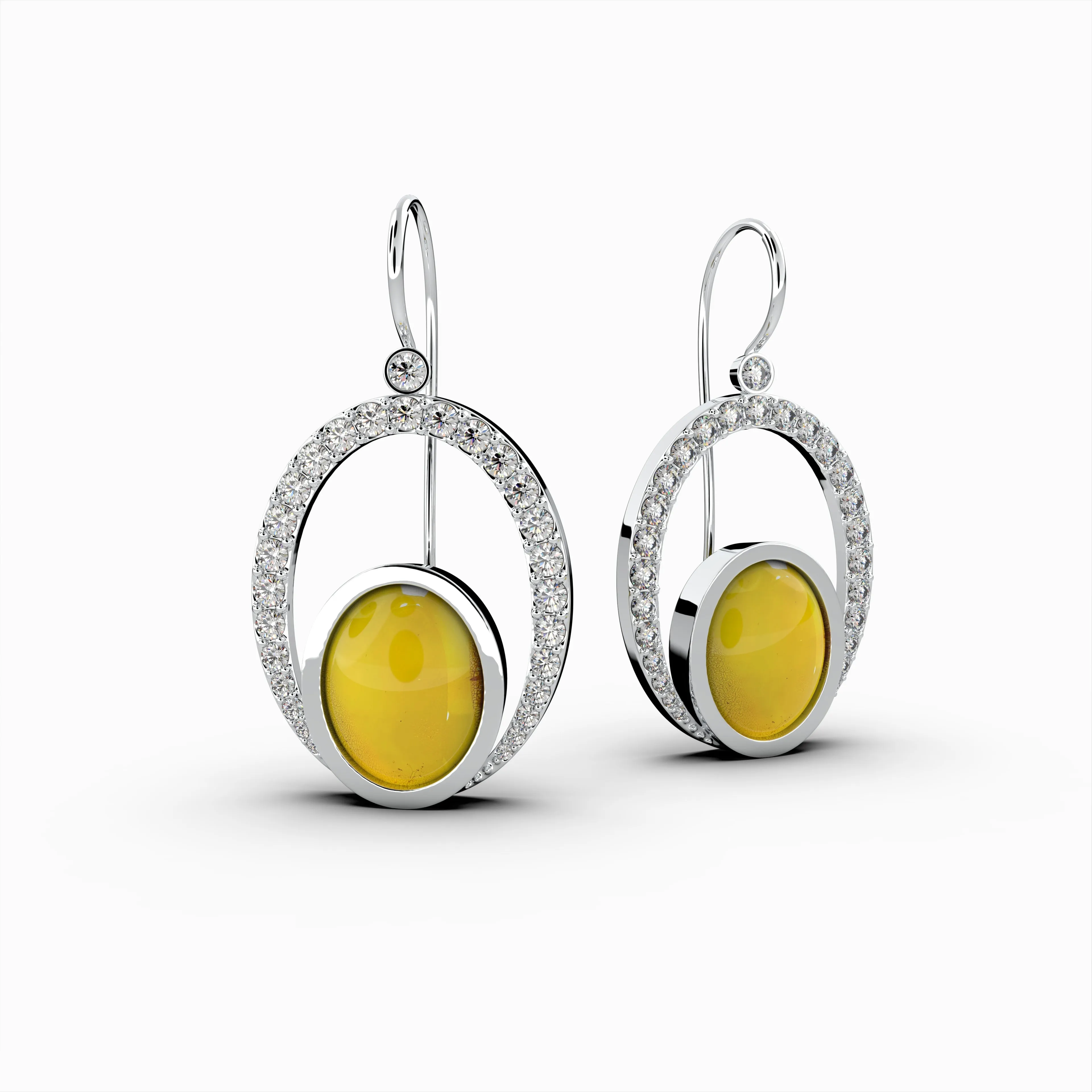 Natural Amber Earring - Emma
