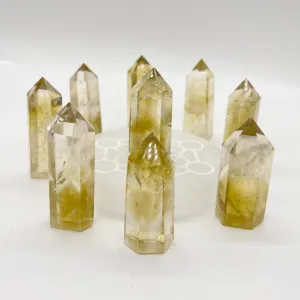 Natural Citrine Tower point Generator Yellow Crystal