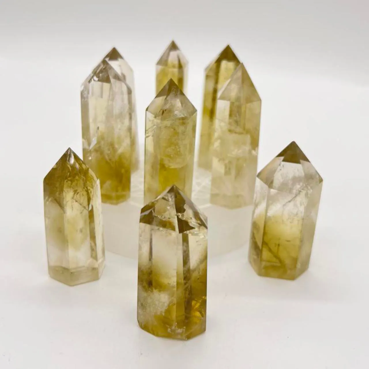 Natural Citrine Tower point Generator Yellow Crystal