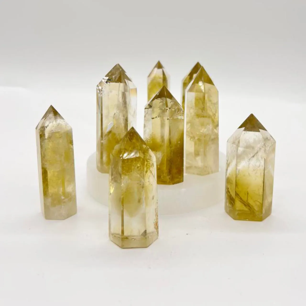 Natural Citrine Tower point Generator Yellow Crystal