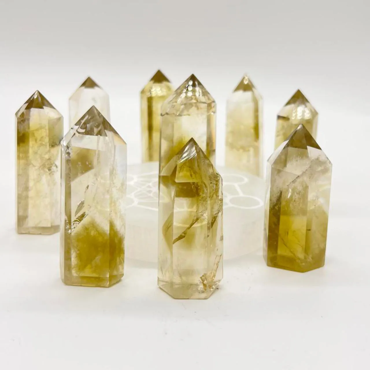 Natural Citrine Tower point Generator Yellow Crystal
