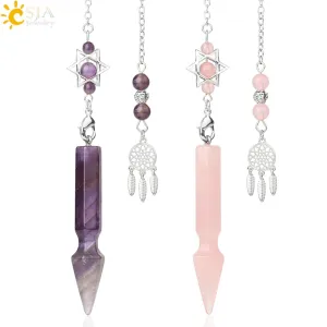 Natural Stone Quartz Pendulums