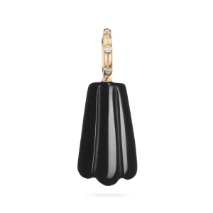 Onyx Shell & Diamond Pendant Charm - 9kt gold