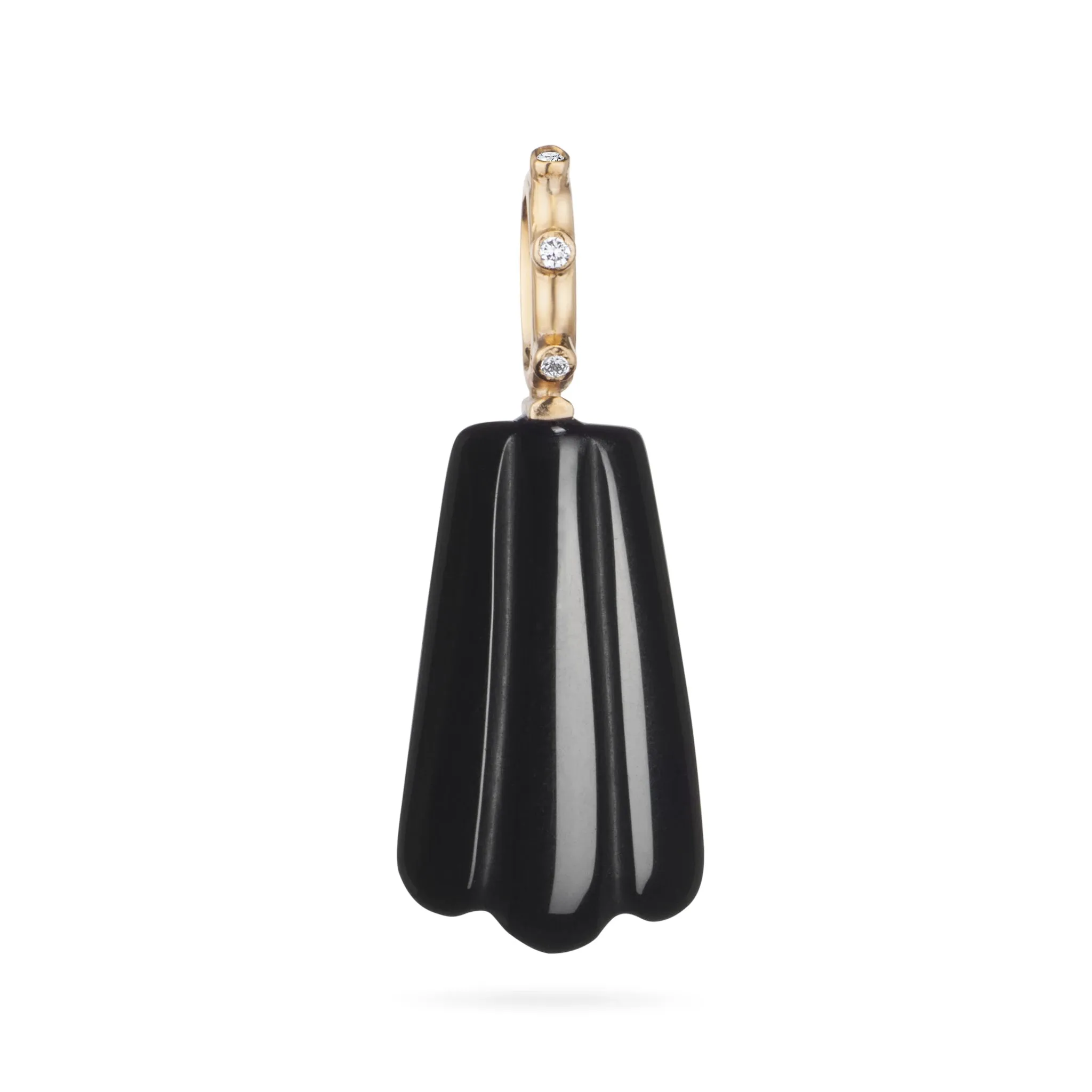 Onyx Shell & Diamond Pendant Charm - 9kt gold