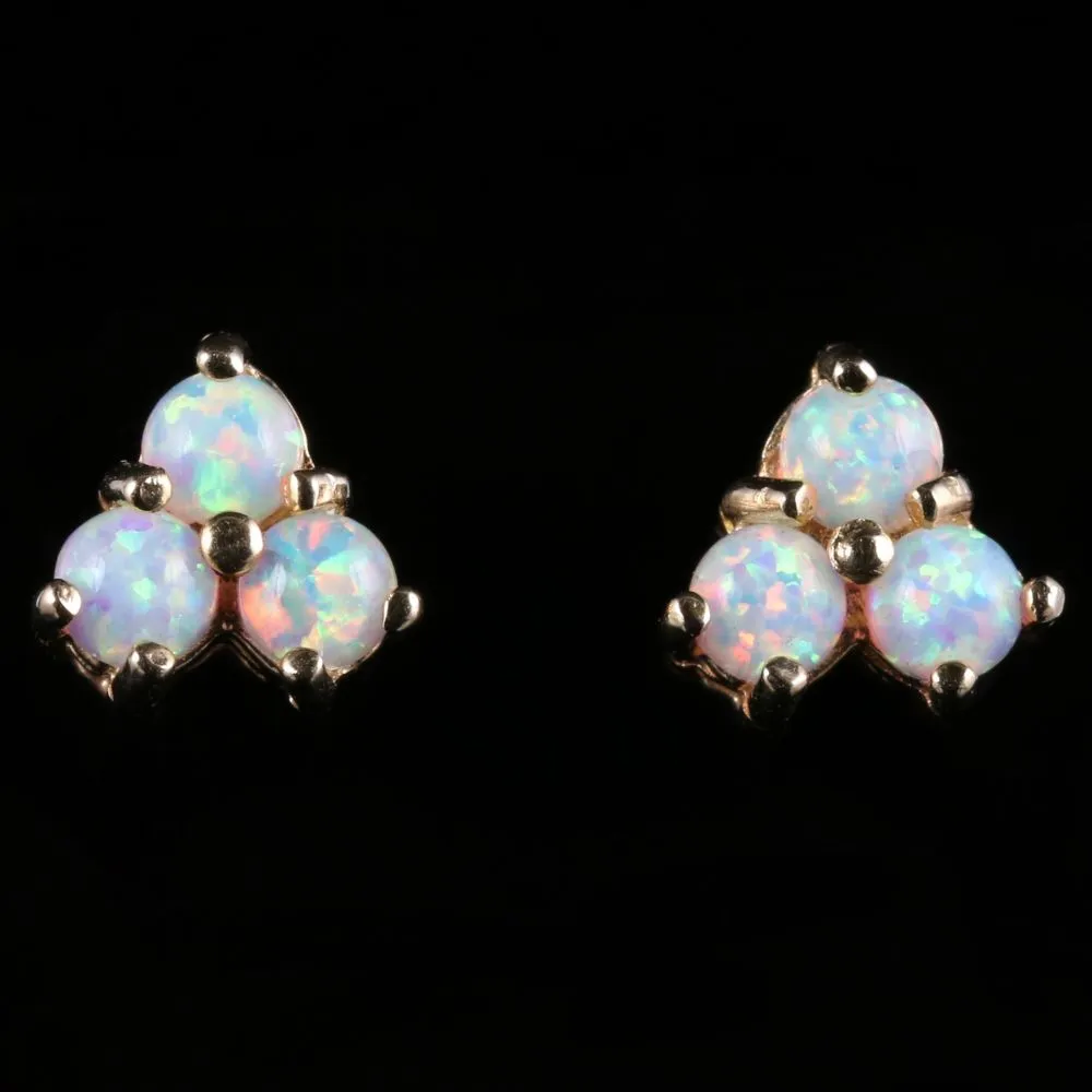 Opal Gold Stud Earrings Trilogy Of Opals
