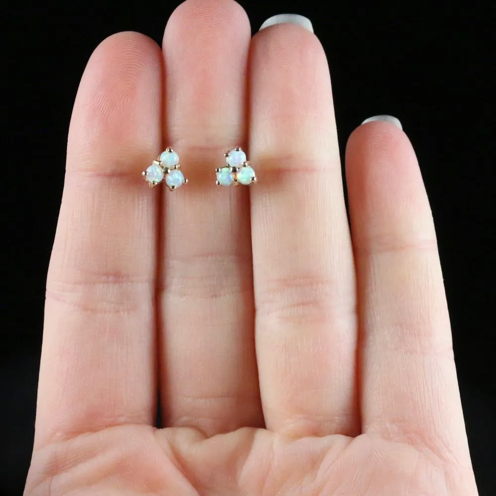 Opal Gold Stud Earrings Trilogy Of Opals