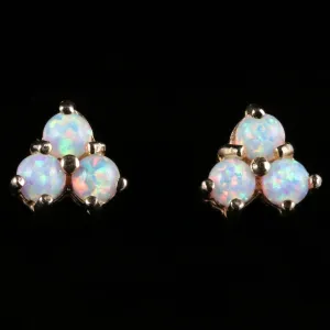 Opal Gold Stud Earrings Trilogy Of Opals
