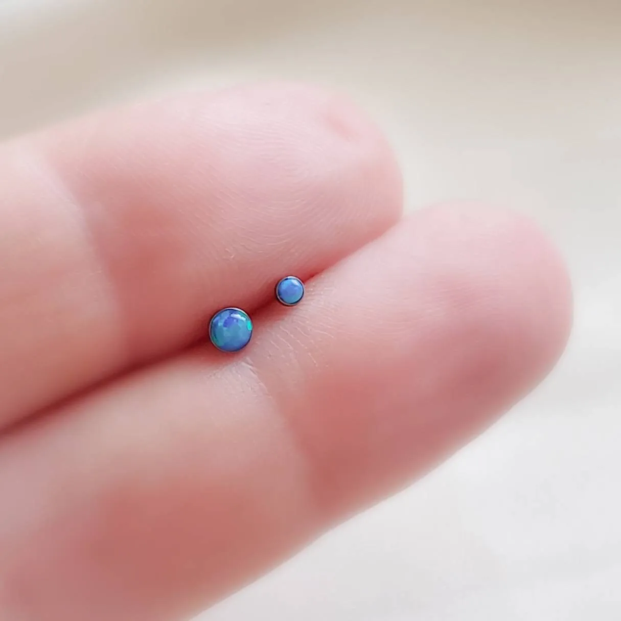 Opal Studs Bezel Set