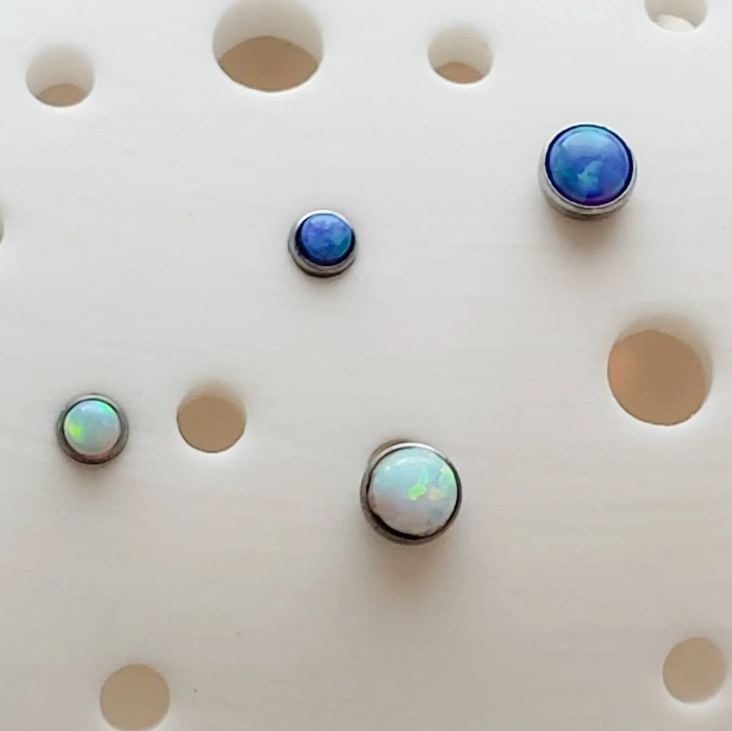 Opal Studs Bezel Set