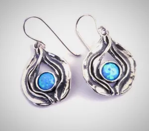 Opal Teardrop Hook Earrings