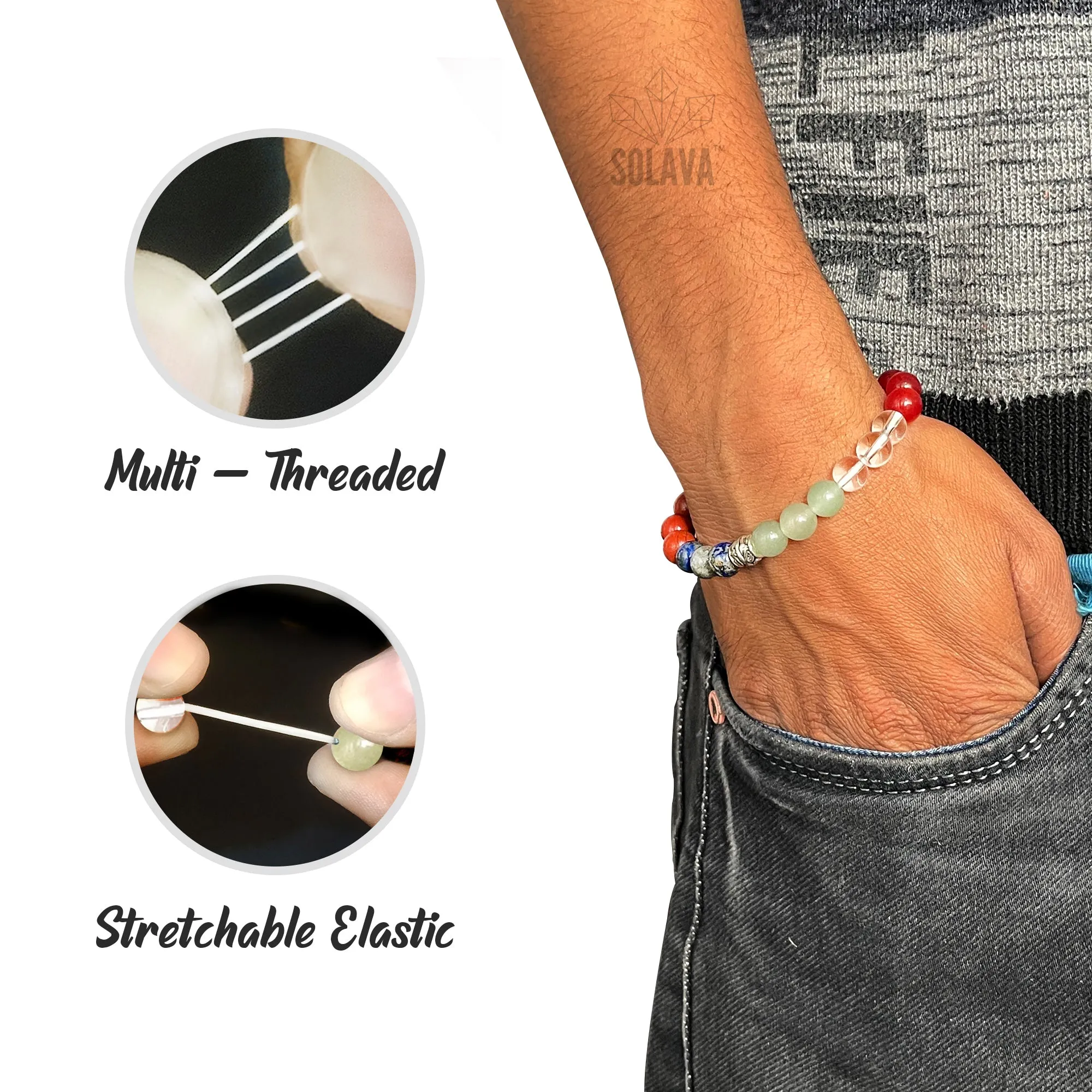 Original Seven Chakra Bracelet for Men and Women