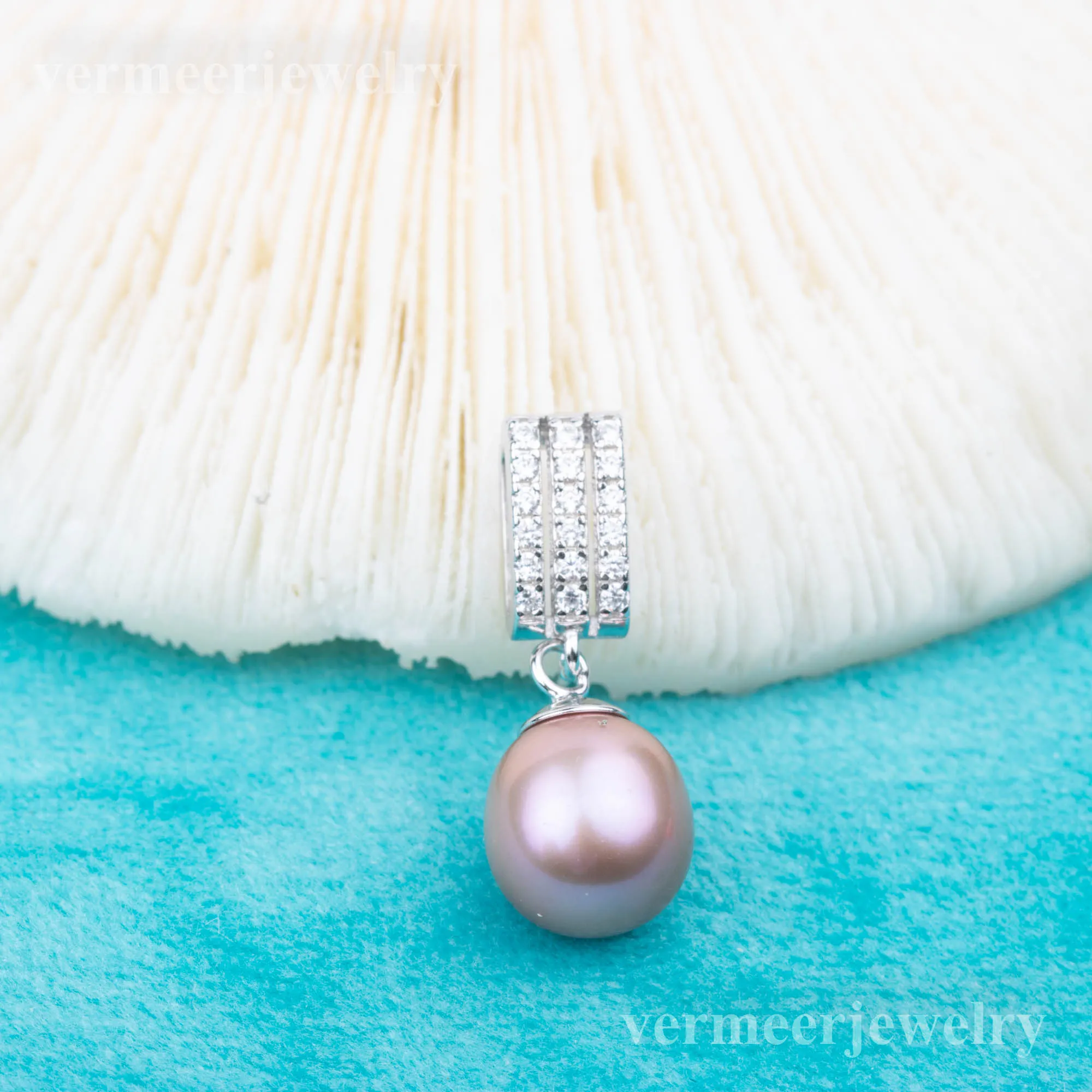 P020933 DIY 7-9mm Natural Freshwater pearl pendant accessory 925 sterling silver engagement jewelry necklace for women