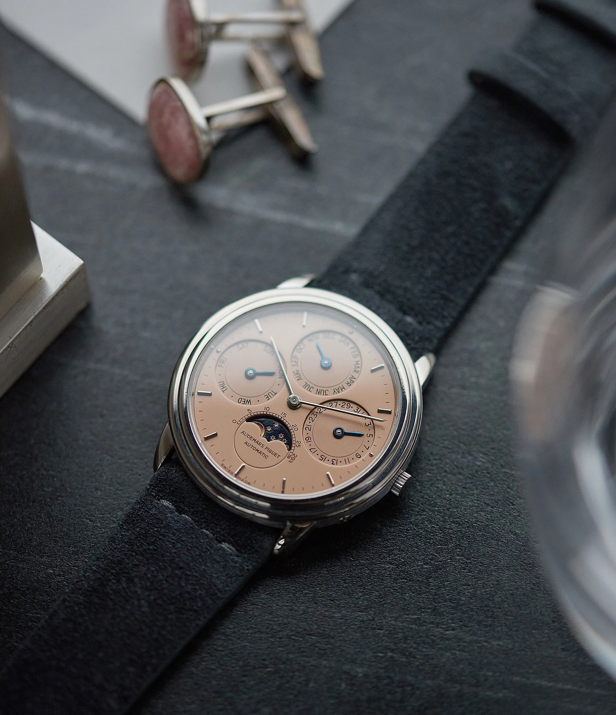 Perpetual Calendar | Salmon Dial | Grey Gold