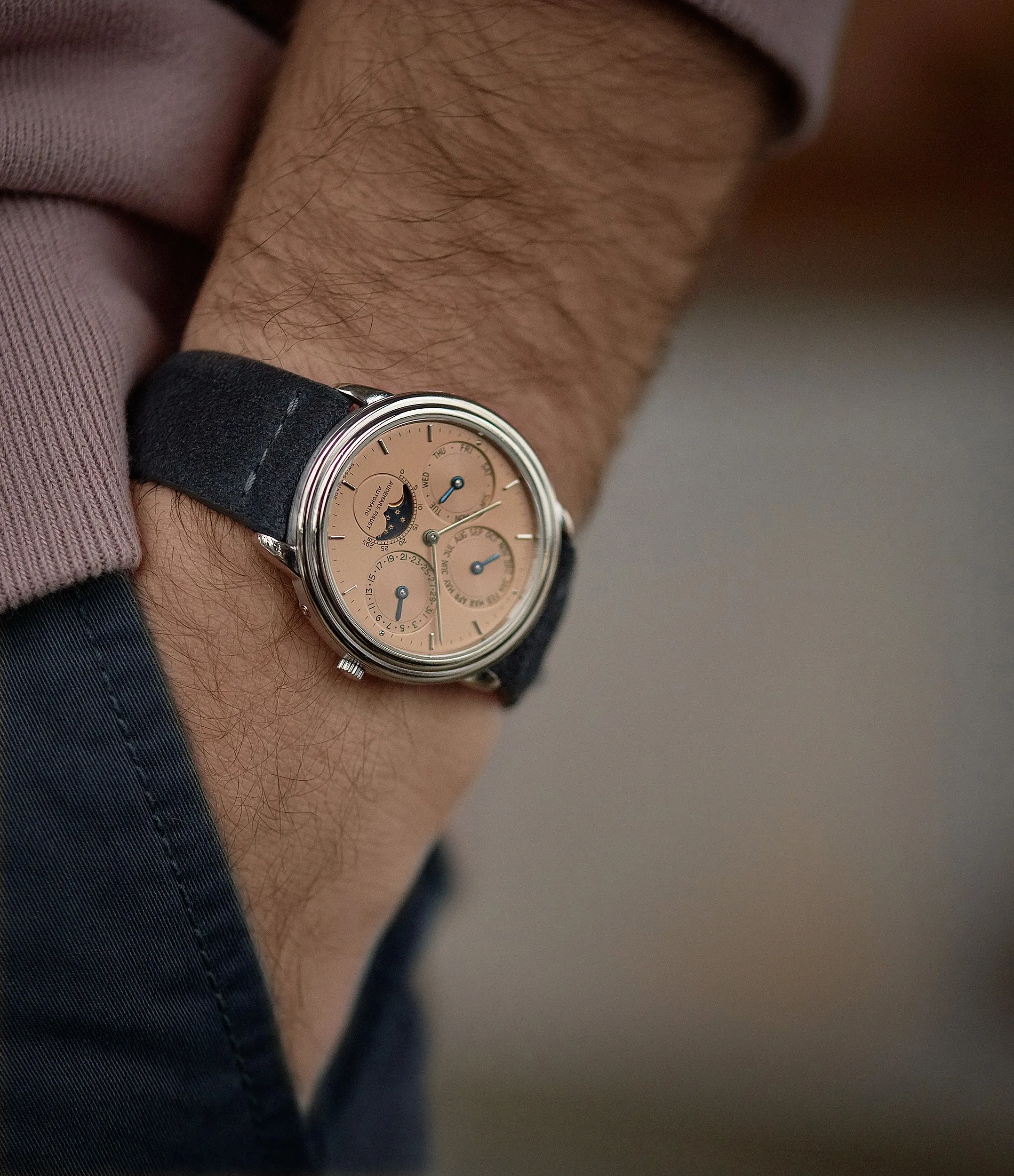 Perpetual Calendar | Salmon Dial | Grey Gold