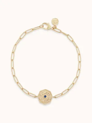 Petite Porte Bonheur bracelet in blue sapphire