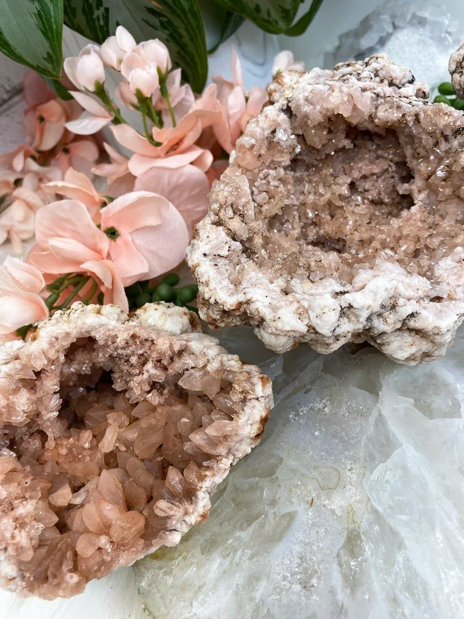 Pink Amethyst Geode Crystals