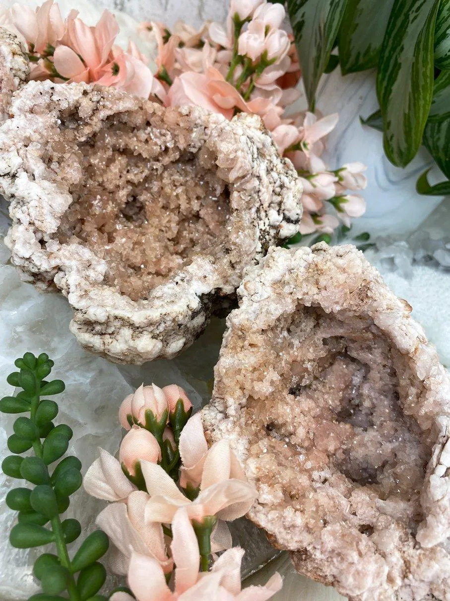 Pink Amethyst Geode Crystals