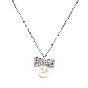 PN1005 Vanessa Bow Pearl Necklace