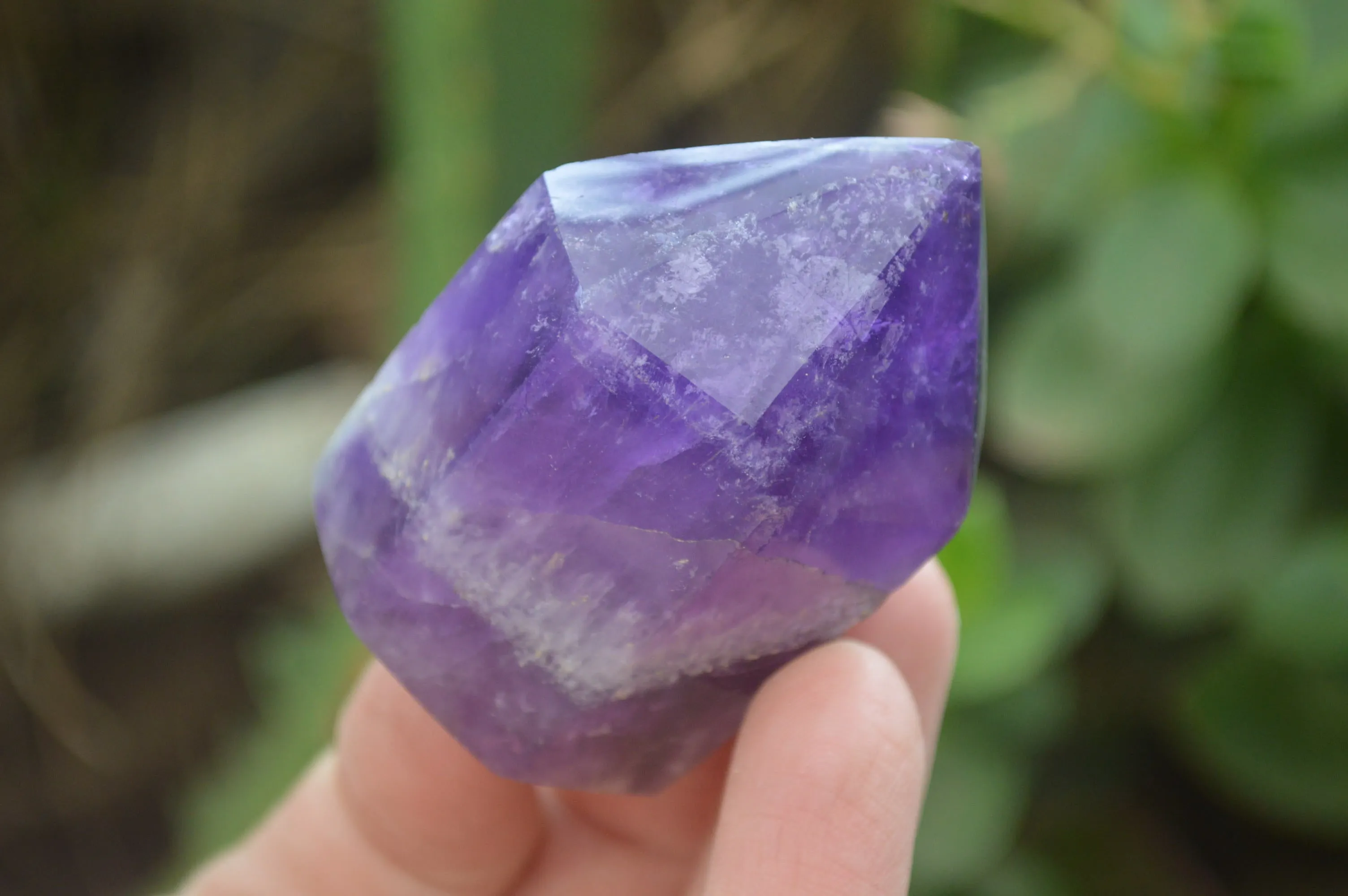Polished Chevron Amethyst Points x 6 From Madagascar