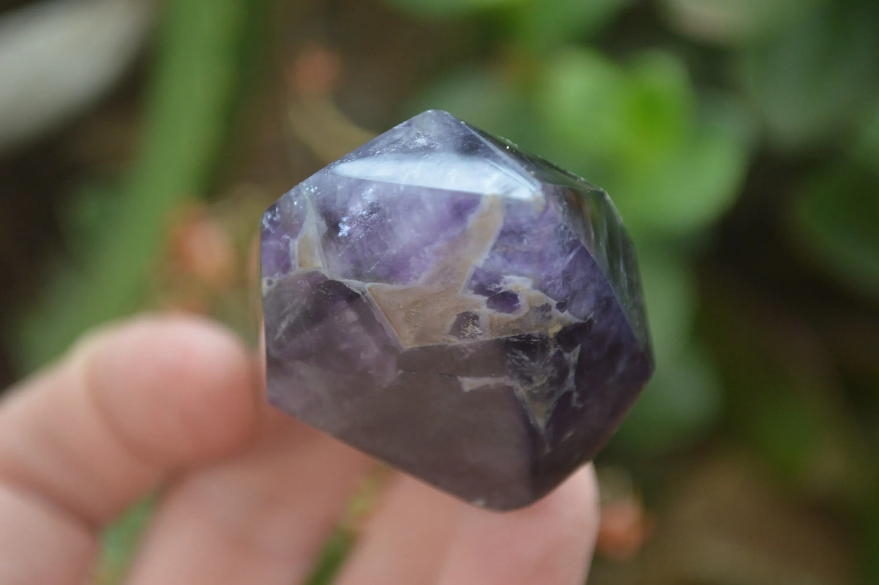 Polished Chevron Amethyst Points x 6 From Madagascar