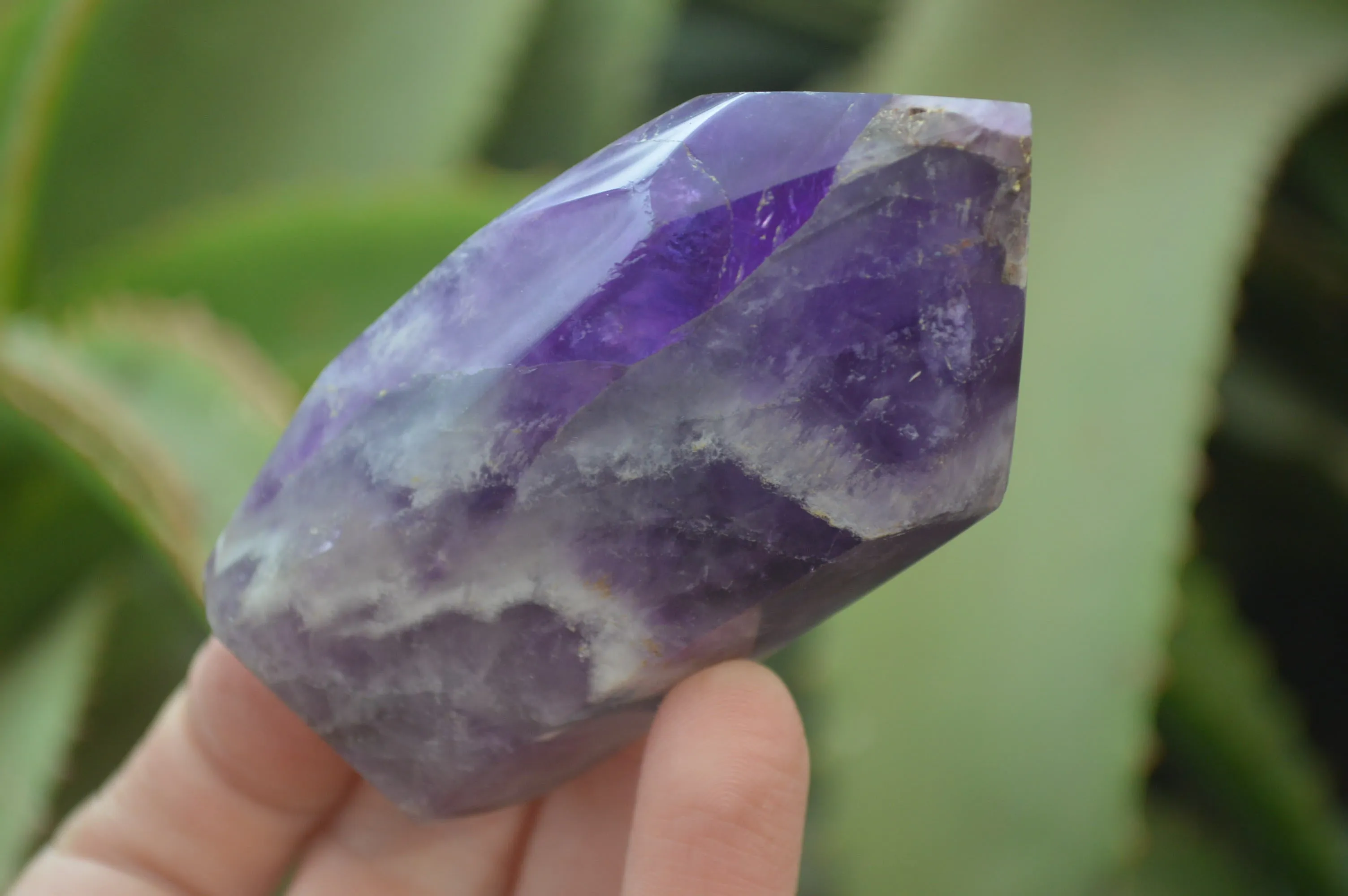 Polished Chevron Amethyst Points x 6 From Madagascar