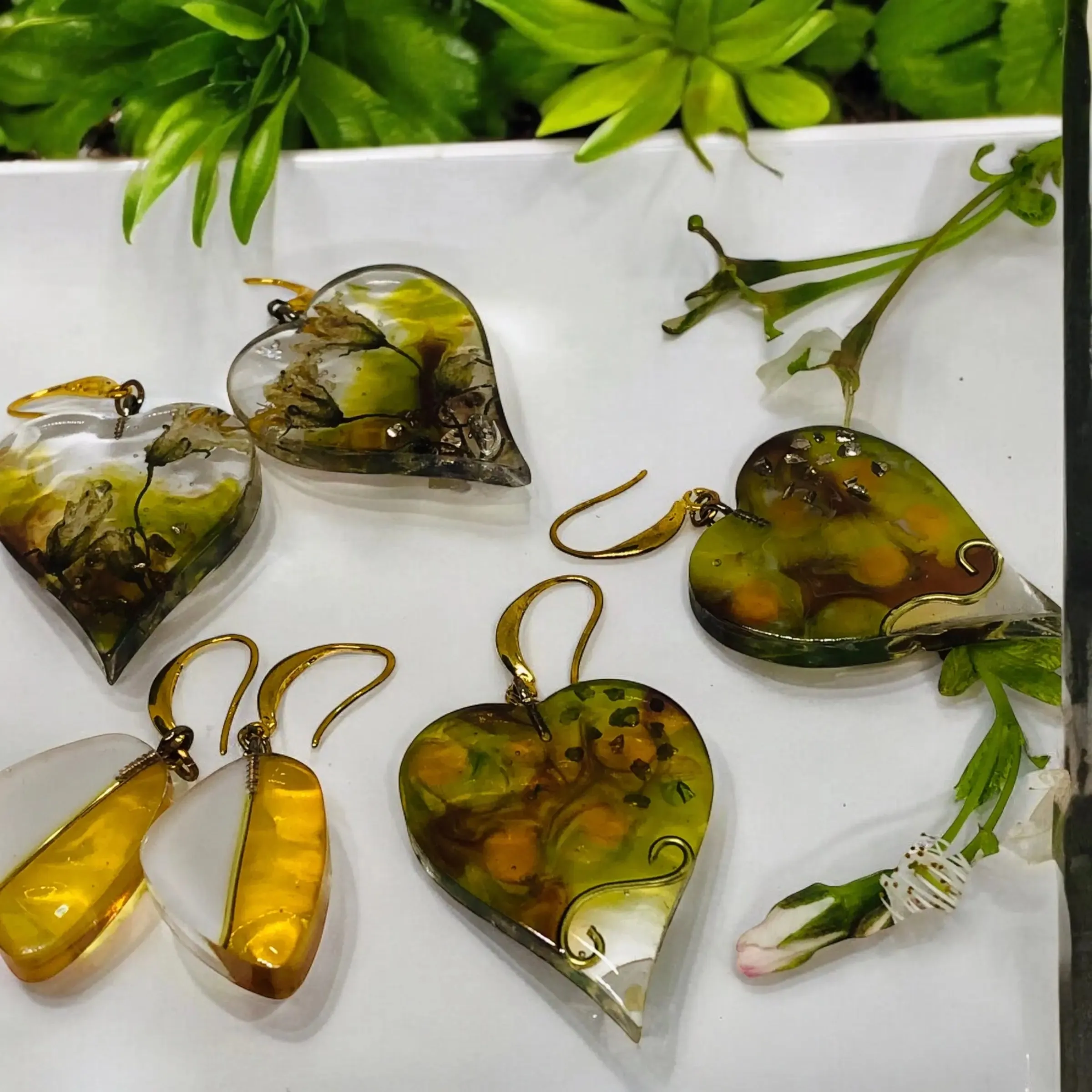 Potato Blossom Heart Earrings
