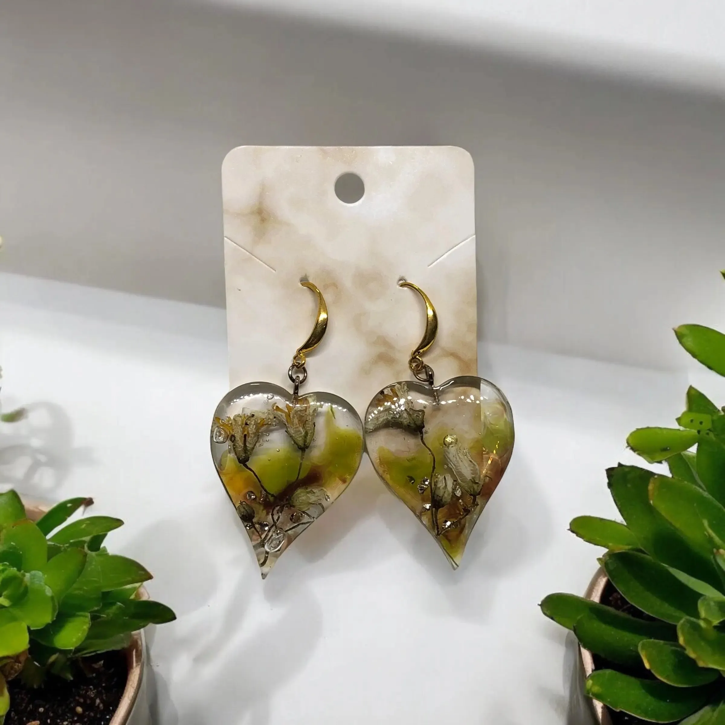 Potato Blossom Heart Earrings