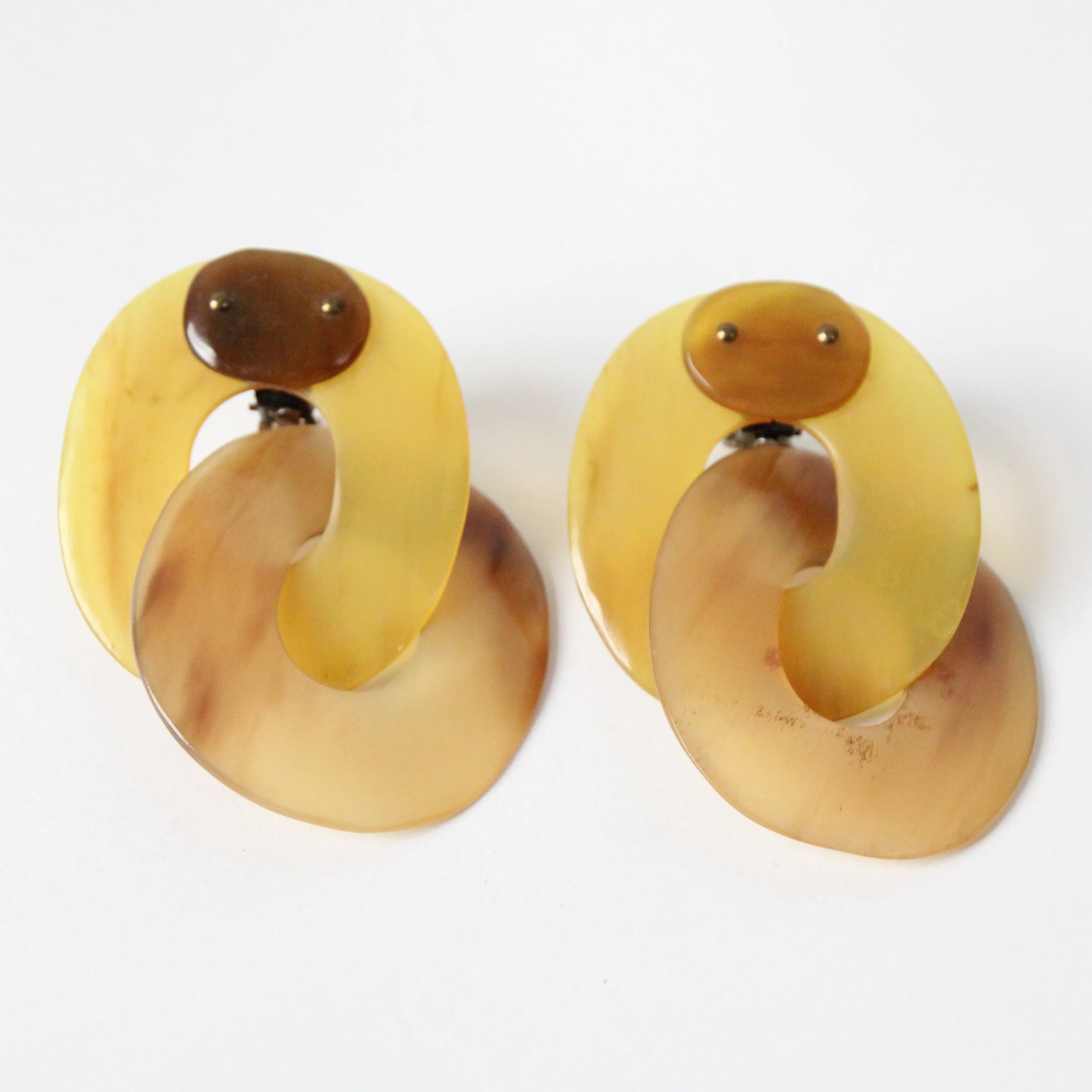 "Statement Hoops" Vintage 1960's Lucite Statement Clip on Earrings