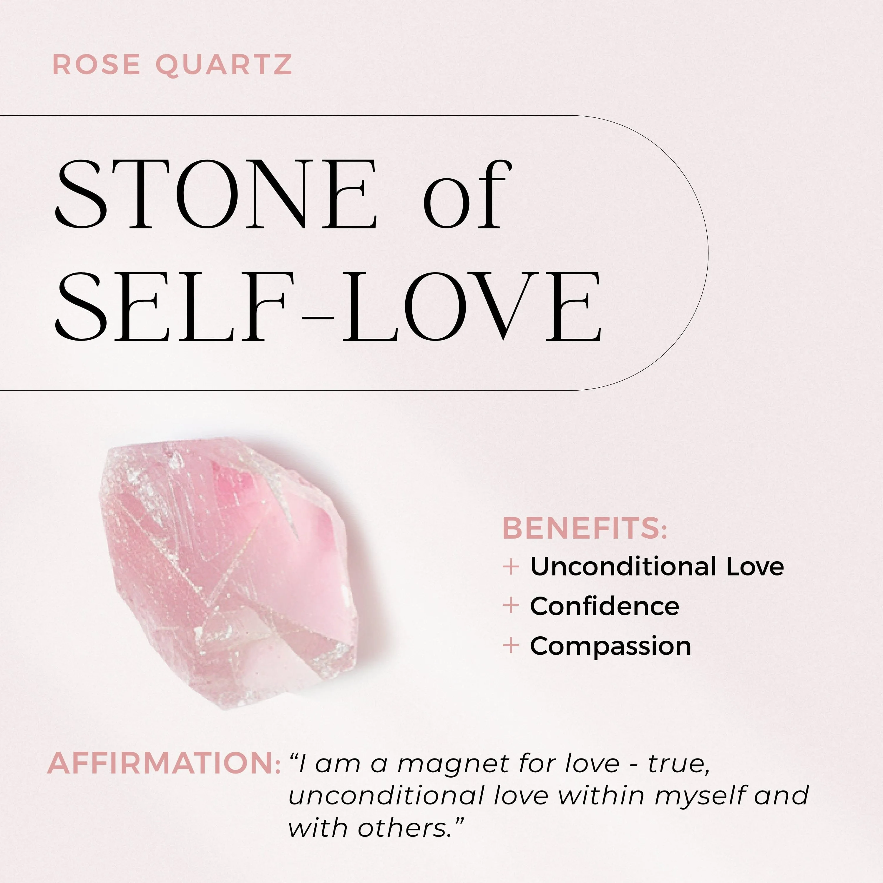Raw Crystal Necklace - Rose Quartz 'Self-Love'