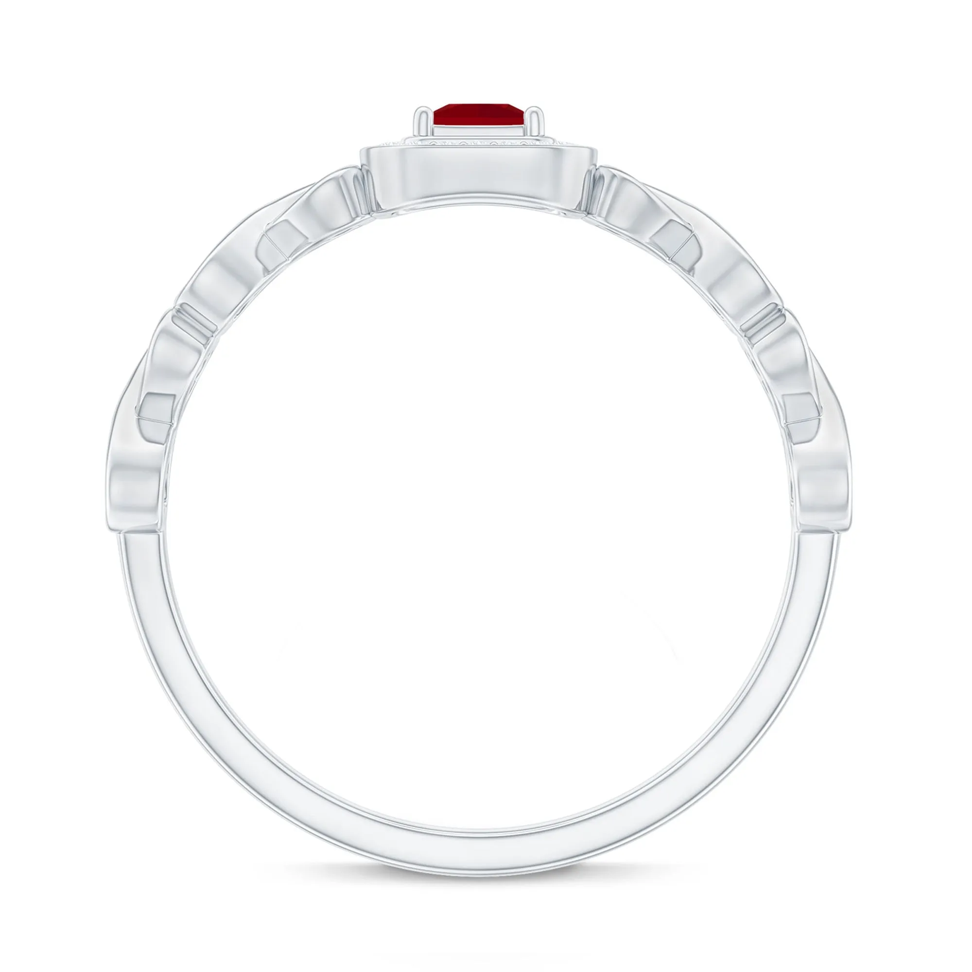 Real Ruby Infinity Heart Promise Ring with Diamond