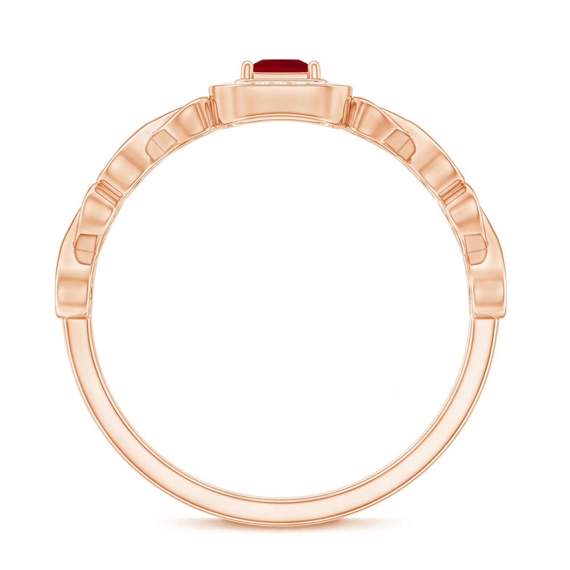 Real Ruby Infinity Heart Promise Ring with Diamond