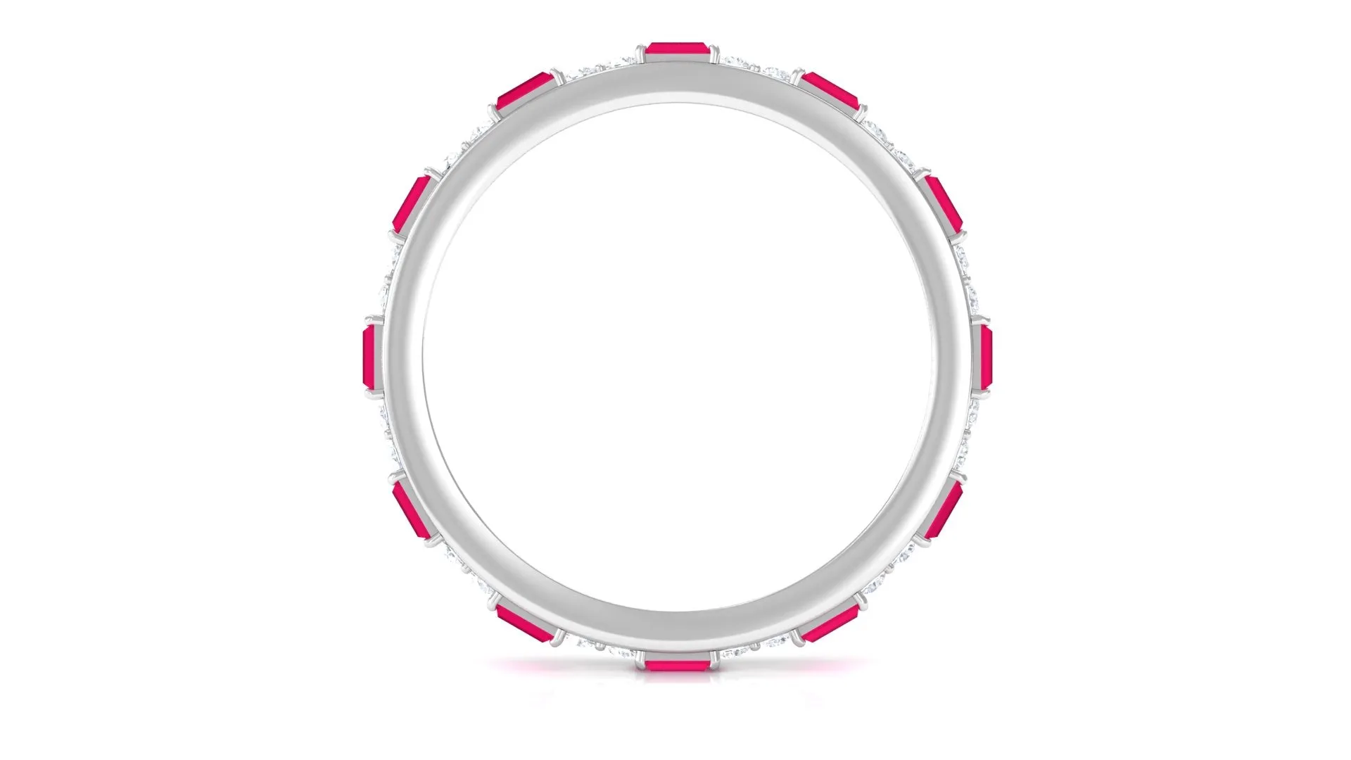 Red Ruby and Diamond Full Eternity Ring