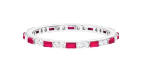Red Ruby and Diamond Full Eternity Ring