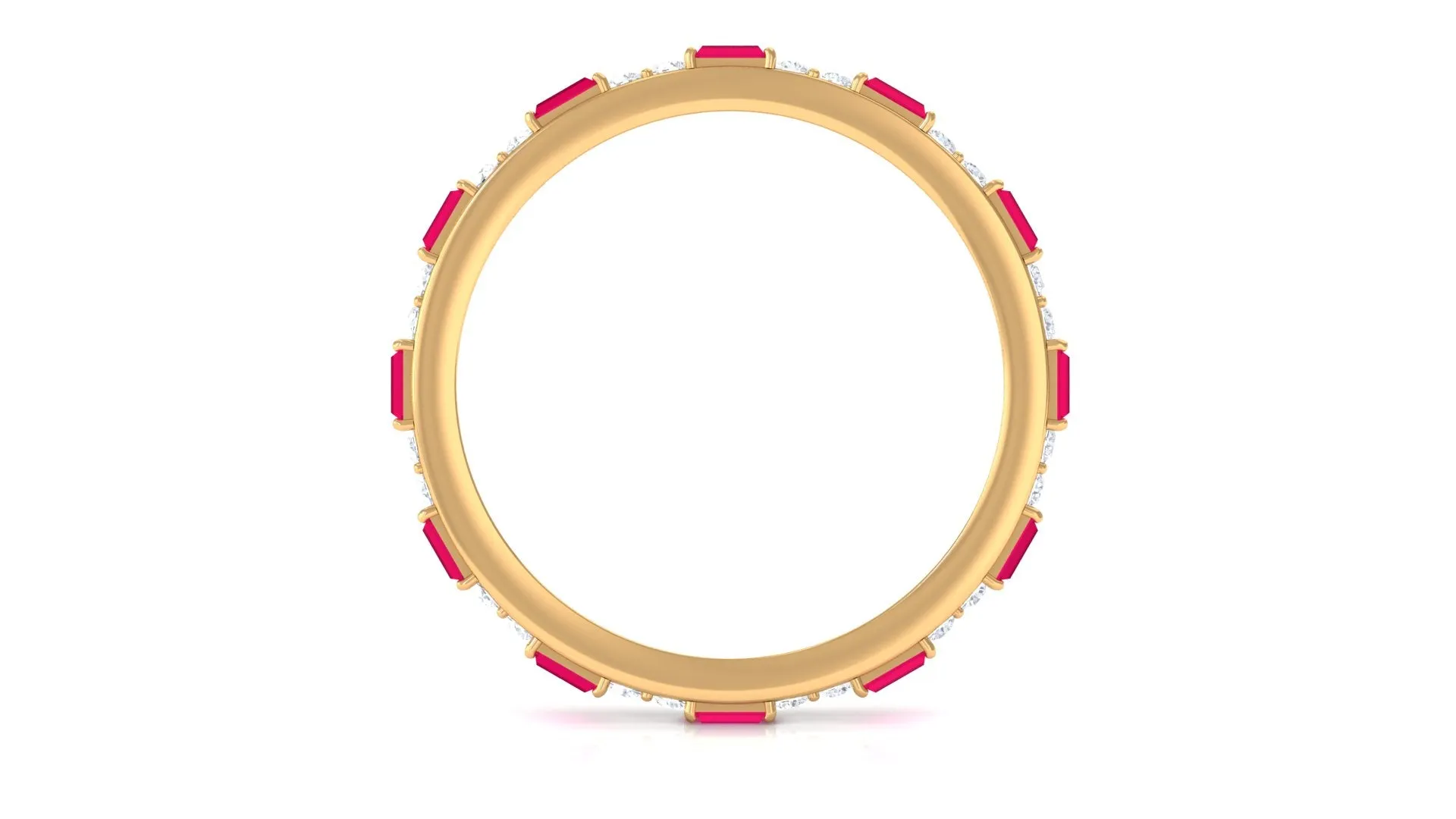Red Ruby and Diamond Full Eternity Ring