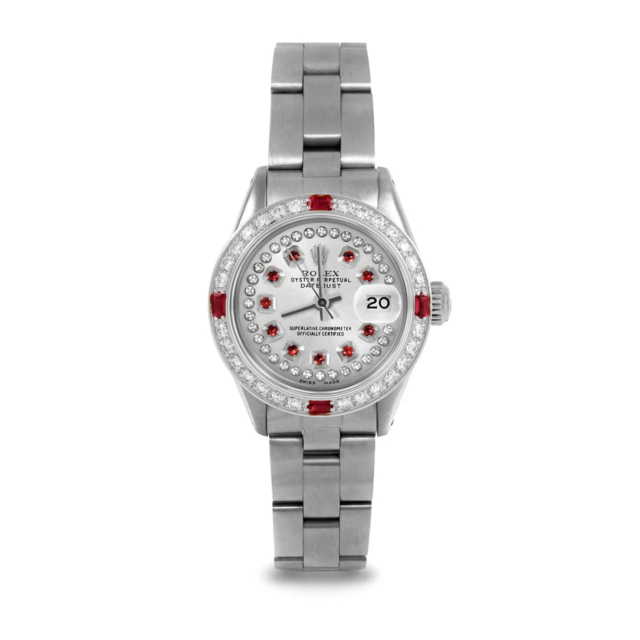 Rolex Datejust 26mm | 6917-SS-SLV-STRR-4RBY-OYS