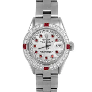 Rolex Datejust 26mm | 6917-SS-SLV-STRR-4RBY-OYS
