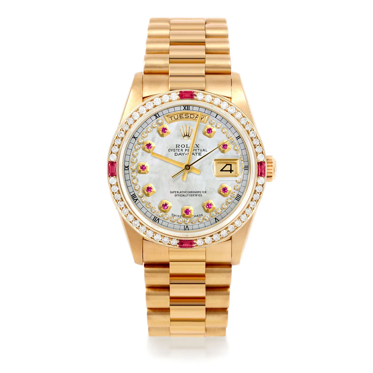 Rolex Day-Date 36mm | 18038-WMOP-STRR-4RBY-PRS
