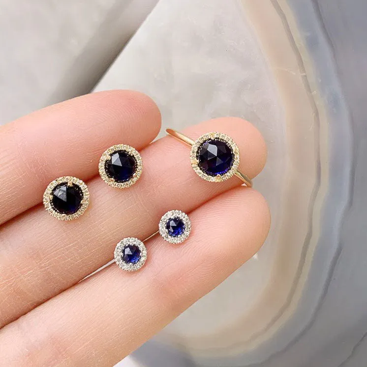 Rosie 5.0mm Black Onyx & Diamond Post Earrings